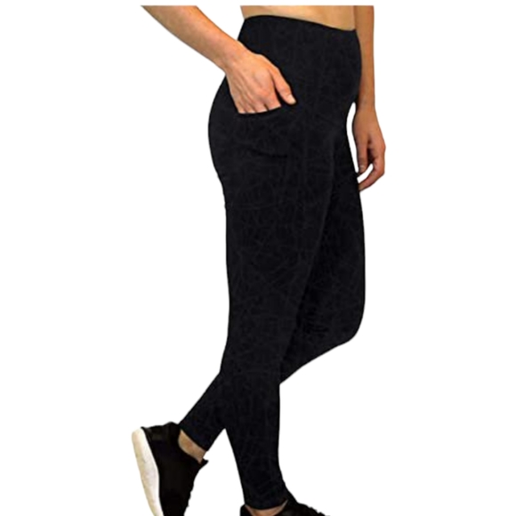 Spyder Black Web Print High Rise Active Performance Pants Leggings - Picture 3 of 9